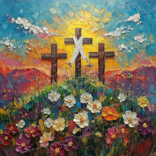 Thập tự trên đỉnh tháp vươn qua nền trời và ánh sáng