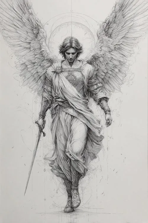 Thiên thần gồm hào quang với vòng sáng vàng kim rực