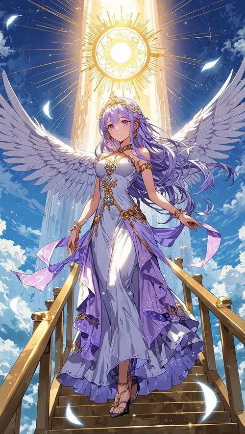 Chạm vào cảm giác thánh khiết với ảnh thiên thần anime đẹp, nhẹ như một hơi thở