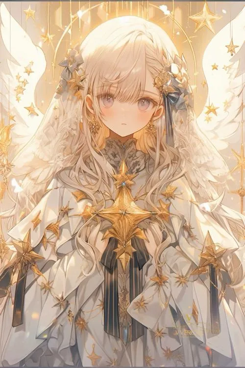 Phong cách hình thiên thần phong cách hoạt hình Nhật với trắng sữa