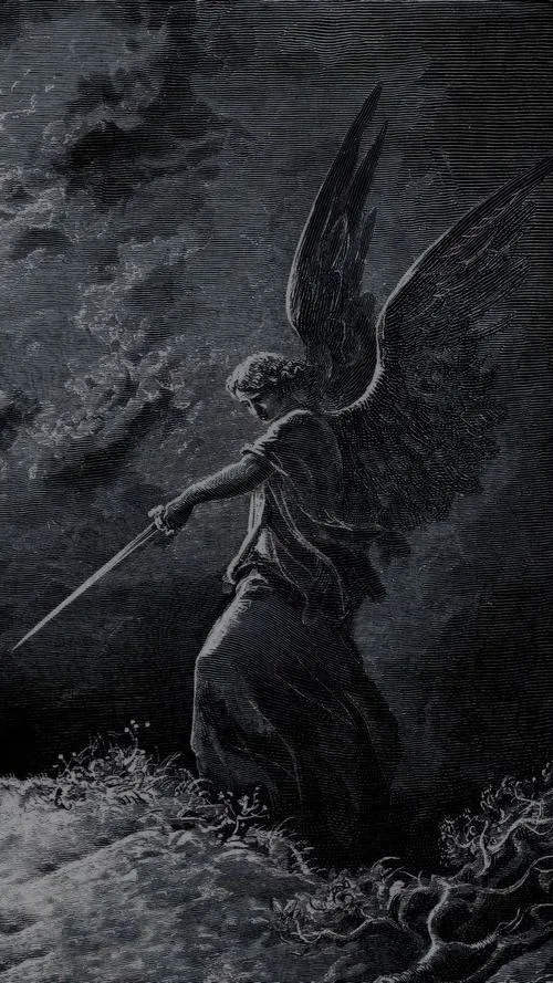 Khung trời mở rộng khi thiên thần tỏa ánh sáng trên mây trắng