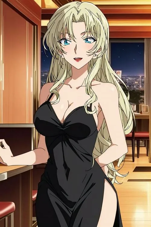 Bộ sưu tập hình ảnh Vermouth phong cách noir, đồ da đen, thần thái minh tinh đầy bí ẩn