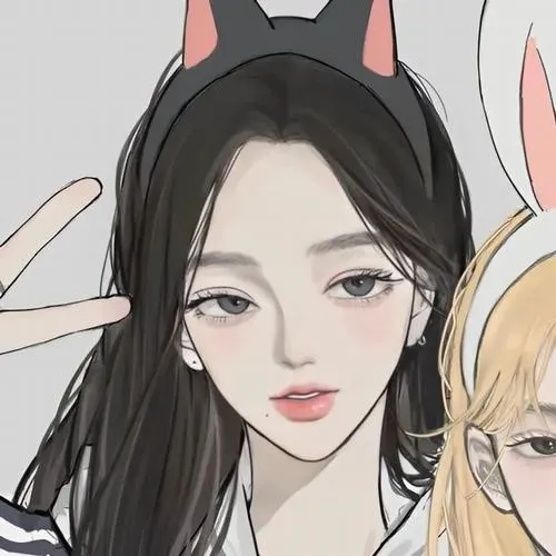 Hai bạn thân nữ đứng cạnh màu sắc trung tính không lời