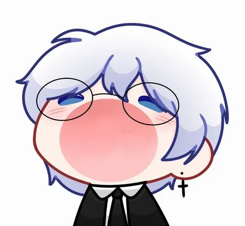 Hình chibi hài hước vô tri với tay buông thõng, nhìn yên mà lầy, càng xem càng dính