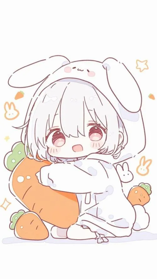 Ảnh hình chibi nữ xinh xắn với mắt long lanh trong veo