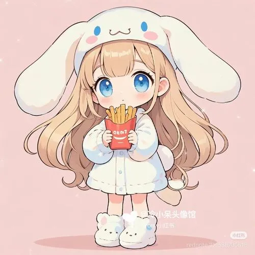 Nhân vật nữ chibi dáng đầu to thân nhỏ rất dễ thương