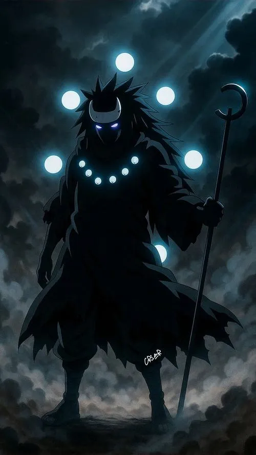 Ảnh Madara Lục Đạo tông trầm, nền nứt đất, năng lượng bùng nổ, nhìn vào thấy chiến ý dâng