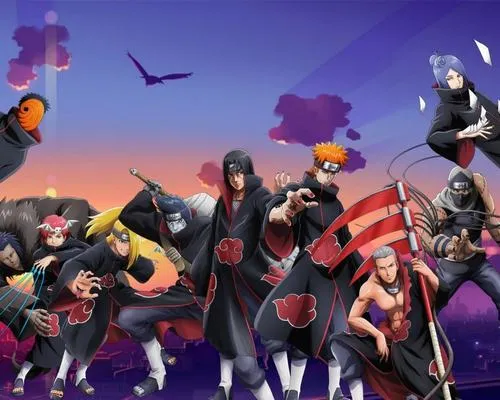 Bộ 50 Hình Nền Akatsuki tông đen đỏ ngầu với đầy đủ các thành viên