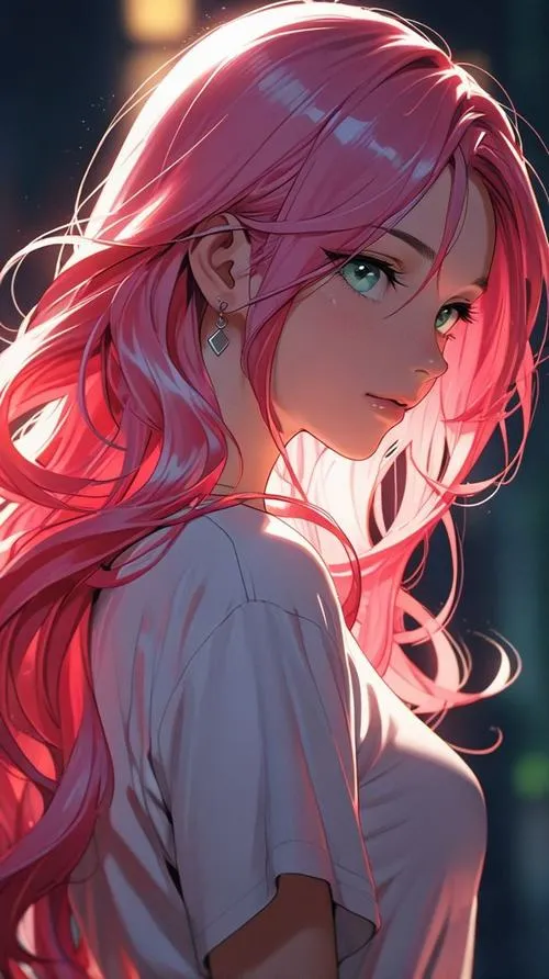 Hình nền anime hồng pastel ánh dịu nhẹ nhìn lâu vẫn thoải mái