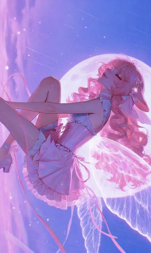 Tóc hồng hòa tông với nền chuyển sắc tạo cảm giác liền mạch dễ chịu