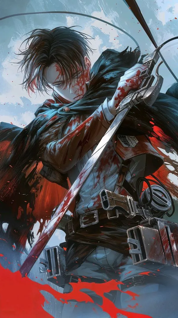 Avatar Shingeki no Kyojin chiến binh trinh sát giữa tuyết khói, màu xám bạc hợp màn hình khóa tối