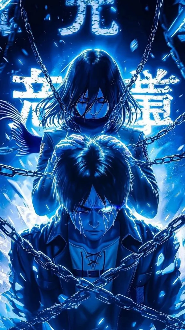 Avatar Shingeki no Kyojin Levi xanh lạnh, chữ dọc sắc nét, ánh mắt cứng và im mà gắt