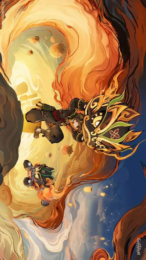 Ảnh bìa Gaming đội đầu sư tử cơ khí đỏ, chi tiết kim loại ánh vàng, vibe lễ hội rực ấm