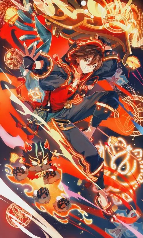 Ảnh nền Gaming đẹp, võ phục gọn, đai lưng chắc, tay thế võ rõ, hiệu ứng Pyro không quá gắt