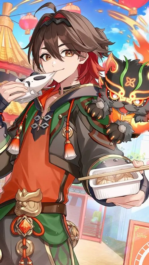 Phông nền Gaming đẹp, vibe Tết Hải Đăng, đèn lồng đỏ treo dày, ánh lửa ấm lan khắp nền