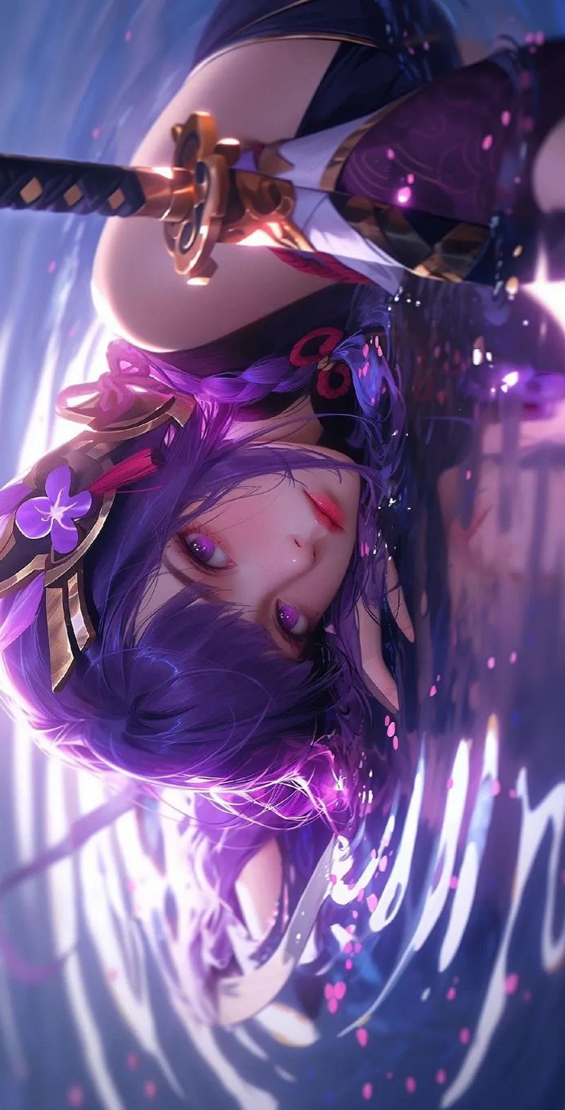 Ảnh nền anime nhân vật đơn, nền trời tối giản, vùng trống sạch, hợp sắp xếp desktop