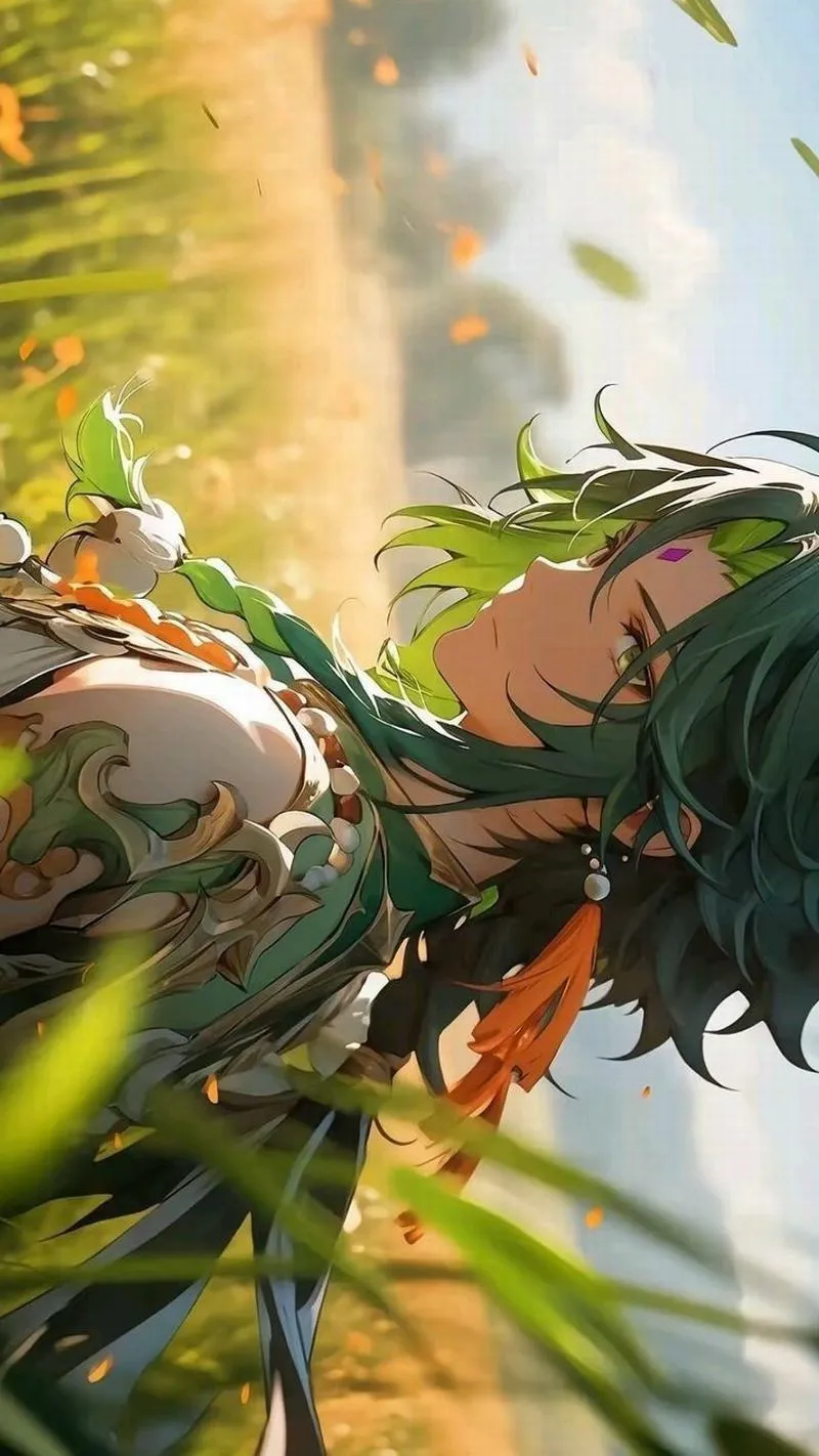 Hình nền Sumeru tông xanh, rừng sâu nhiều lớp, tách nền tốt, icon không bị chìm