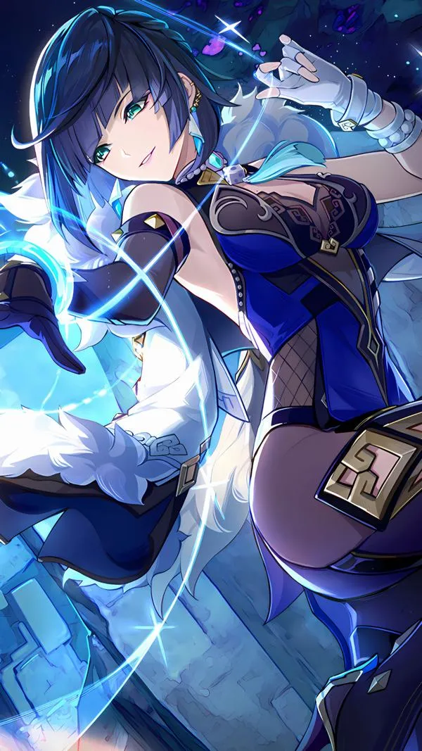 Hình nền Paimon và Lumine nét vẽ hoạt hình mềm, tông chính pastel, tông phụ tím nhạt, hợp thanh trạng thái.