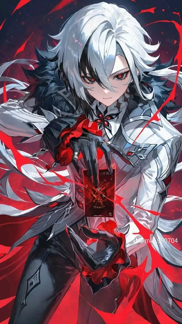 Hình Yae Miko tông chính xanh tím, tông phụ hồng nhạt, hiệu ứng đổ bóng vừa, giao diện điện thoại sang.