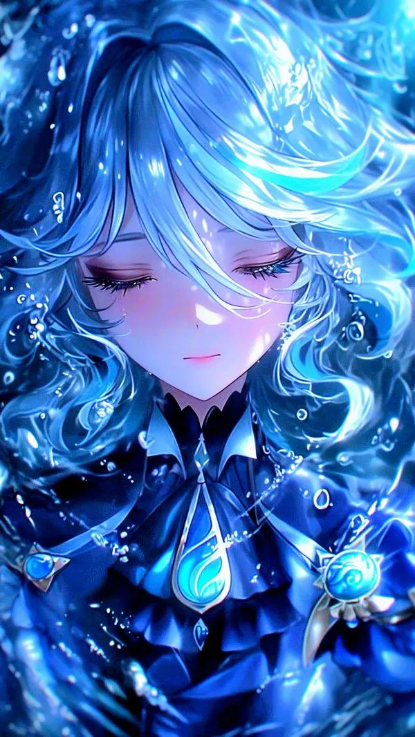 Hình nền Tartaglia gợi Liyue, trang phục và phụ kiện rõ nét, hậu cảnh tối, icon sắp xếp nhìn gọn.