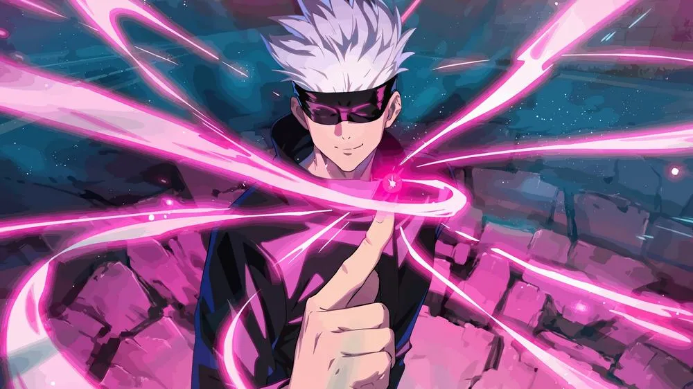 Hình nền Gojo 4k góc nghiêng, ánh viền nhẹ, hợp ai thích tinh tế hơn ngầu gắt