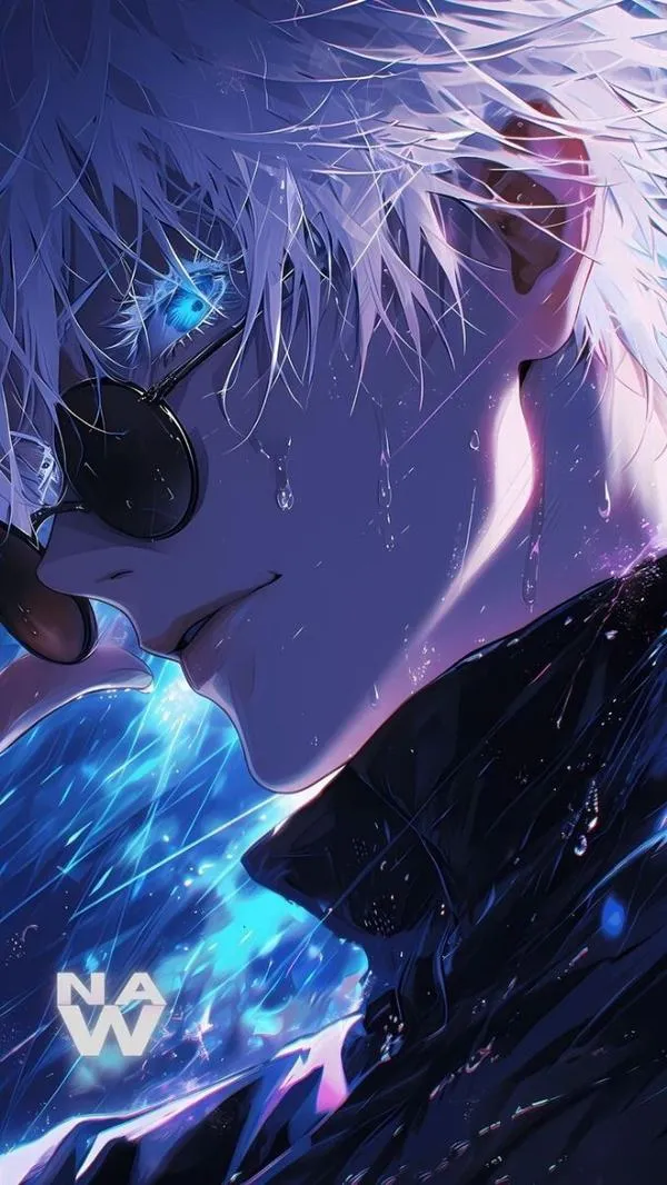 Hình nền 4K Gojo phóng lực đẩy diện rộng, vệt sáng bật ra, khung hình rung động mạnh mẽ