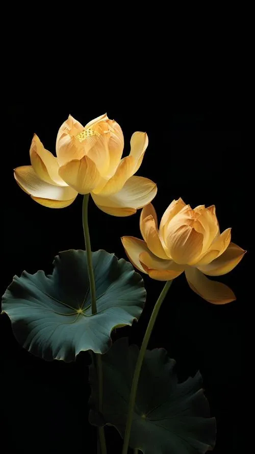 Bố trí bố cục trung tâm giúp hoa sen vàng thêm trang trọng