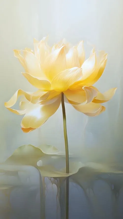 Giữ tĩnh tại khi nhìn hoa sen vàng trên hồ sen