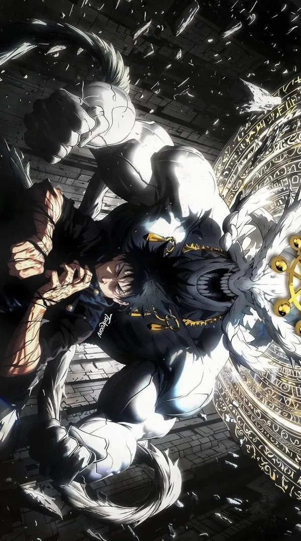 Hình nền Geto Suguru chìm trong bóng tối, chú linh quấn quanh, chất đen trắng rất ngầu và lạ