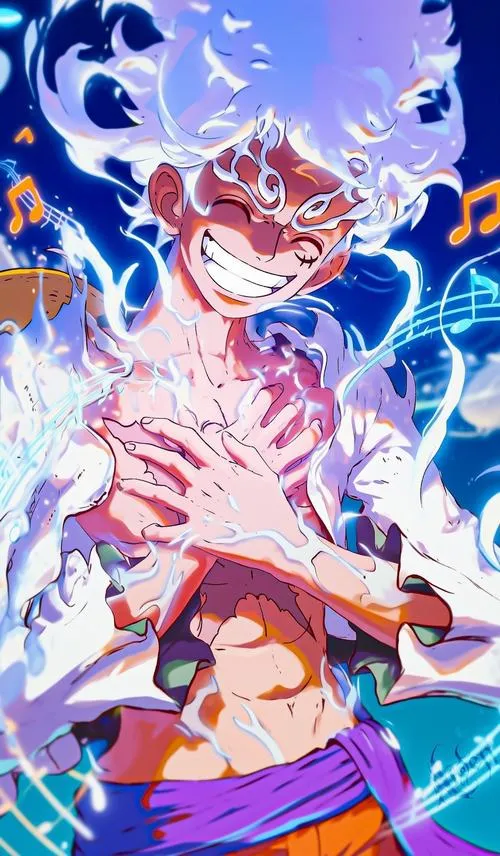 Ảnh ngang 16 9 Luffy thức tỉnh, nền biển cuộn, hợp làm nền laptop nhìn rộng và thoáng