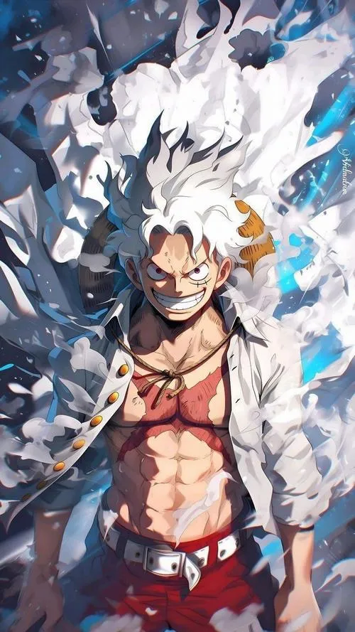 Nền màn hình chờ Luffy thức tỉnh, ánh viền trắng xanh, cảm giác nhẹ mắt khi nhìn lâu