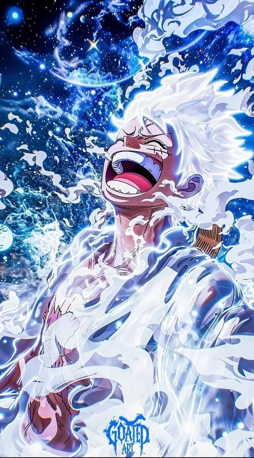 Hình đẹp Thần Mặt Trời Nika cười rạng rỡ giữa bọt sóng trắng xanh, nhìn sáng màn hình rất đã