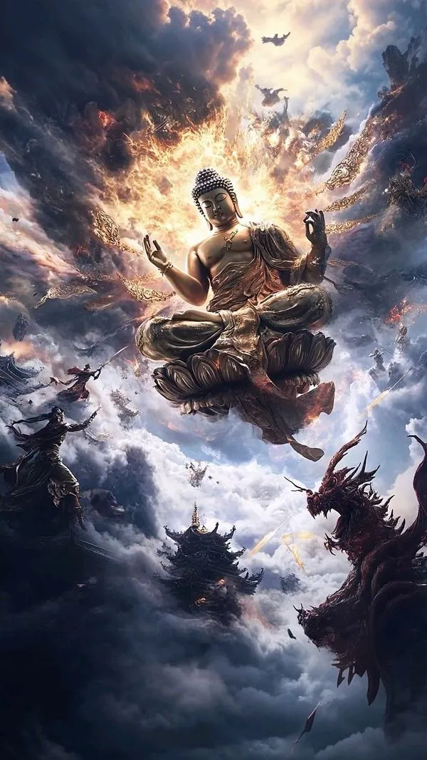 Hình nền Quỷ trỗi dậy trong lửa đỏ cuộn lên dữ dội