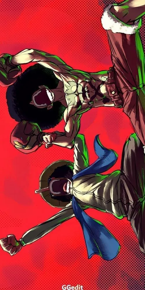 Hình nền đỏ đậm hai nhân vật đối diện, khí chất căng như hải tặc gặp hải quân, nhìn rất kịch tính