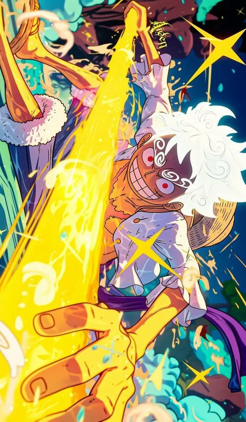 Ảnh anime sắc vàng tím bùng sáng, hiệu ứng như ma thuật và pháo hoa, hợp ai thích vibe vui rộn