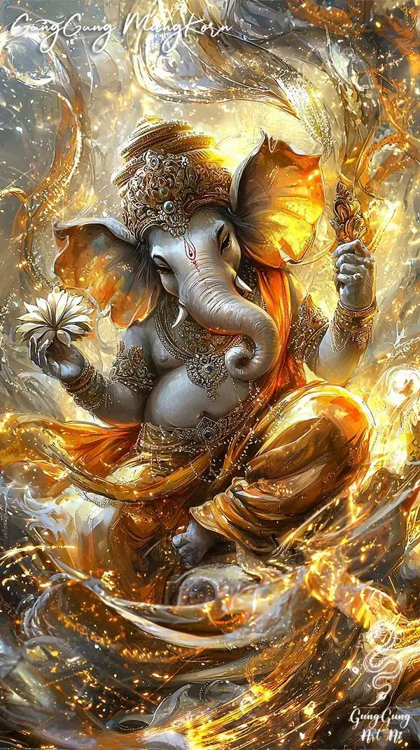 Mẫu tranh Phật nền tối làm bật hào quang vàng kim