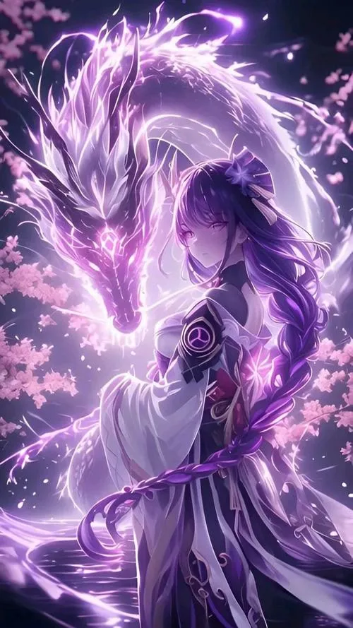 Ảnh bìa Raiden Shogun tạo áp lực, tư thế đứng yên, lôi điện bao quanh như lời cảnh báo