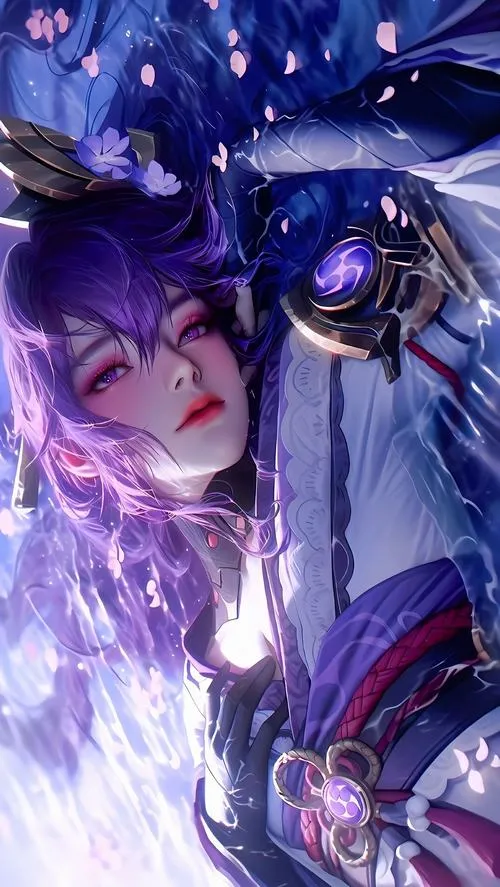 Ảnh bìa Raiden Shogun cận mặt, nốt ruồi đặc trưng, ánh mắt lạnh mà sang