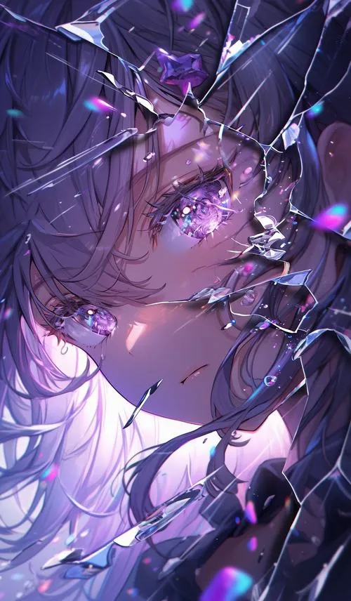 Ảnh nền điện thoại Raiden Shogun cầm kiếm, tóc đuôi phát sáng, hiệu ứng tia sét mềm