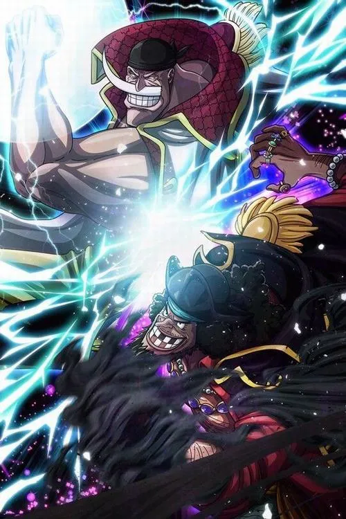 Hình nền Râu Trắng tung đòn, tia chấn động xé nền đen, nhìn như rung cả màn hình.