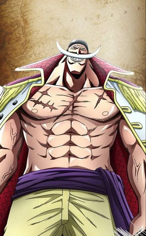 Hình Râu Trắng full body tối giản, ria mép trăng lưỡi liềm là điểm nhận diện chính.