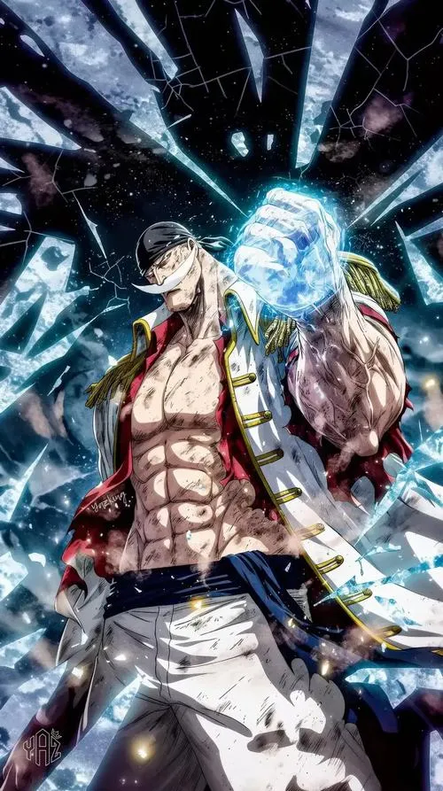 Ảnh nền Oyaji trong gam xanh đen, hiệu ứng chấn động nứt không gian phía sau.