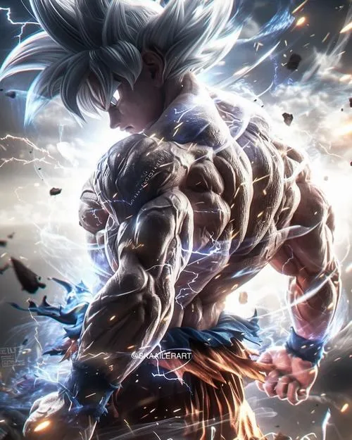 BST 86 Hình Nền Songoku Bản Năng Vô Cực 4K cực ngầu với hào quang cấp cuối rực rỡ