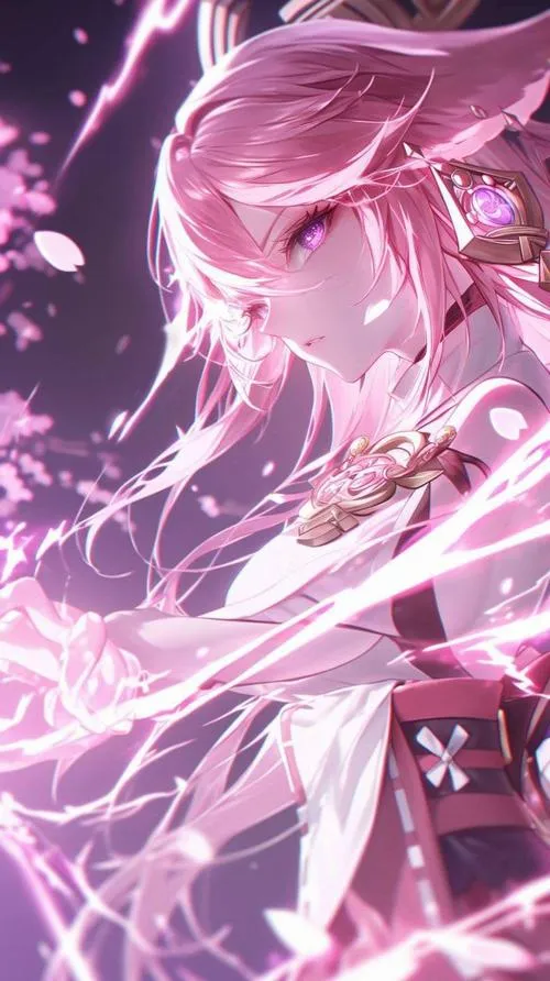 Ảnh nền anime Hồ Ly Inazuma nghiêng đầu mỉm cười, tai cáo nổi, vibe tinh quái cuốn hút