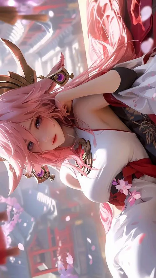 Ảnh bìa Yae Miko với nụ cười bí ẩn, tai cáo rõ nét, nền tím thẫm tạo chiều sâu