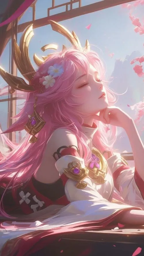 Ảnh bìa Hồ Ly Inazuma nụ cười bí ẩn, Vision Lôi lấp lánh, vibe linh thiêng mà ngầu