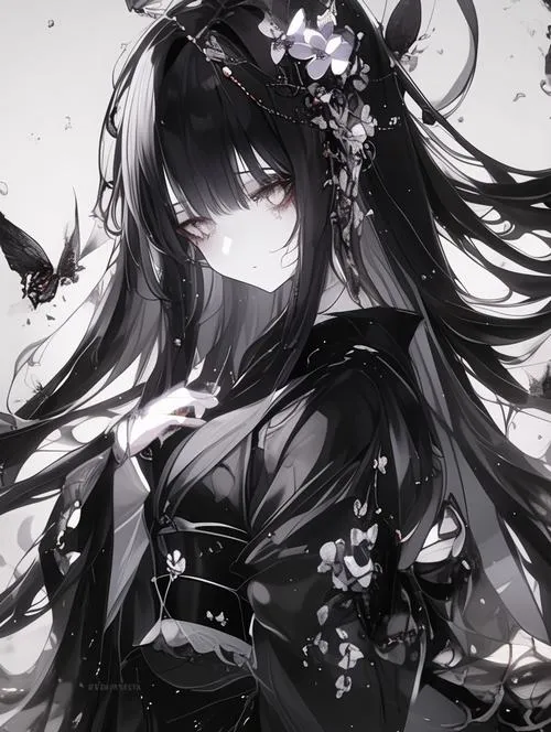 Sức hút thầm lặng từ anime nữ ngầu trắng đen đầy nội tâm