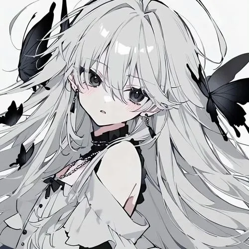 Anime nữ trắng đen và cảm giác cô độc đầy cuốn hút