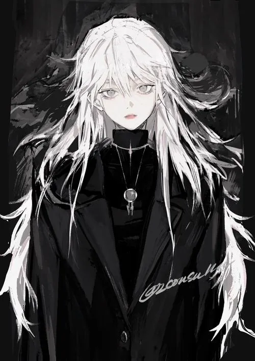 Thần thái ngầu của anime nữ trong sắc độ trắng đen