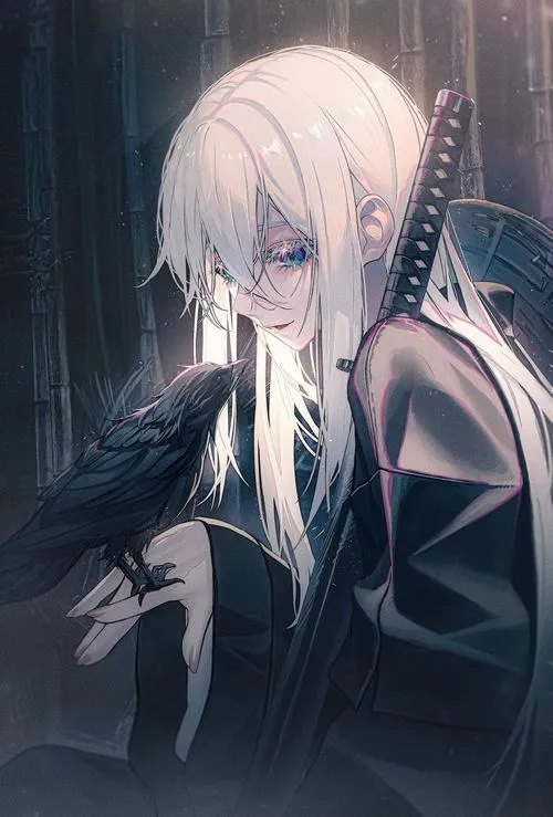 Hình anime u tối tôn nhân vật nữ cô độc giữa nền trống